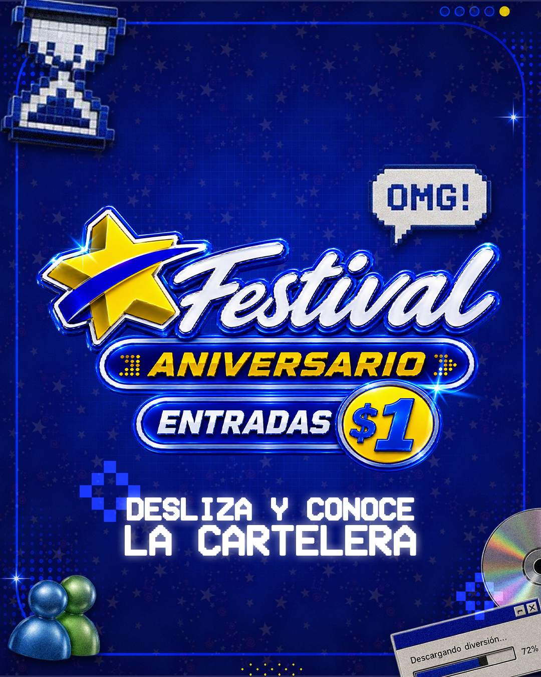 Cinex entradas a $1 por su mes aniversario